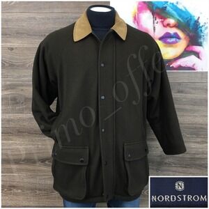Mens Vintage Barn Coat Field‎ Chore Jacket Quilted XL (44L 46L ) Full Zip Green